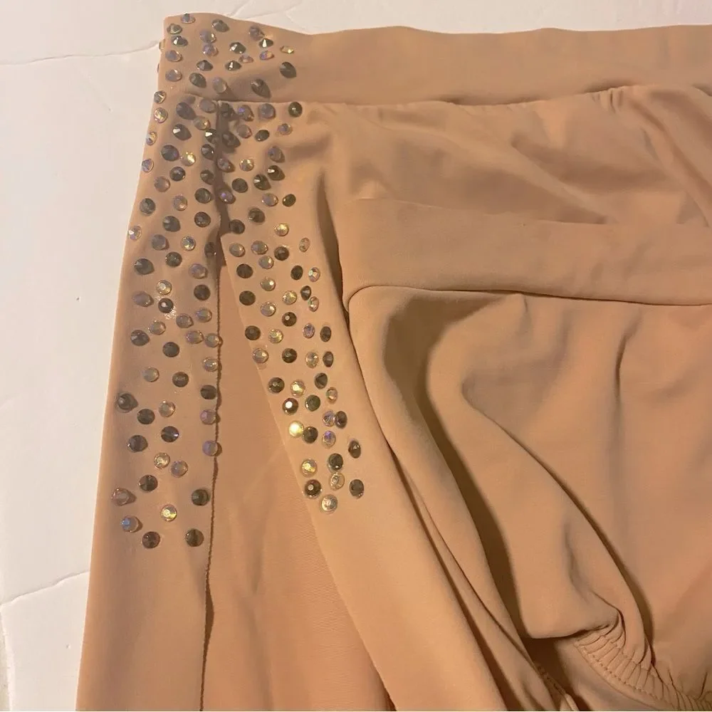 Kelle dance solo custom costume blush 3 piece GODDESS 7046 skirt top trunks LA